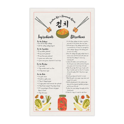 Tea Towel — Kimchi Recipe Kitchen Towel (Ingredients & Directions)